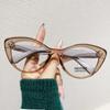 New Fashionable Cat Eye Flat Lens Trendy Anti Blue Light Glasses Personalized Retro Optical Eyeglasses Luxury Brand Eyewear