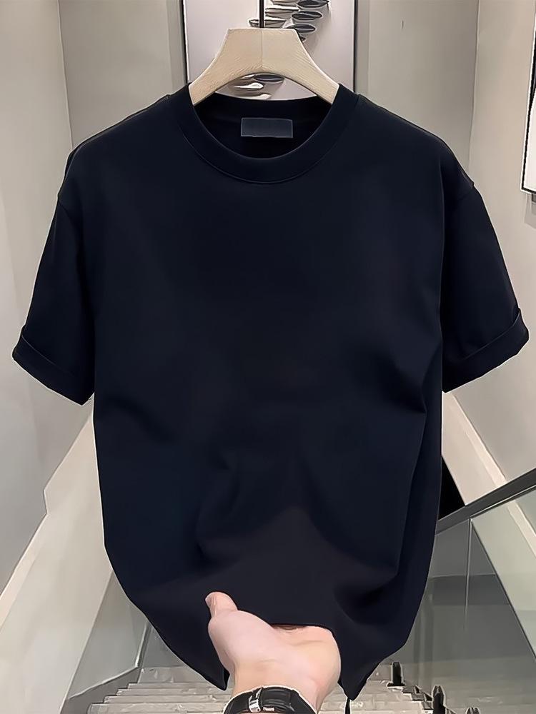 Trendy American Men's Pure Cotton Heavyweight Short-Sleeve T-Shirt - Summer 2026 High-Quality Half-Sleeve Apparel