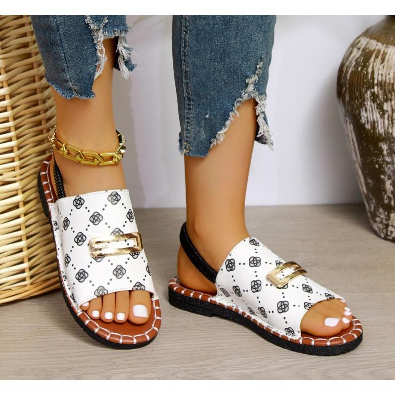 Fashion New Women Casual Beach Holiday Luxury Sandals 2024 Summer New Fashion Outdoor Flat Sandals Open Toe Sandals Women Shoes