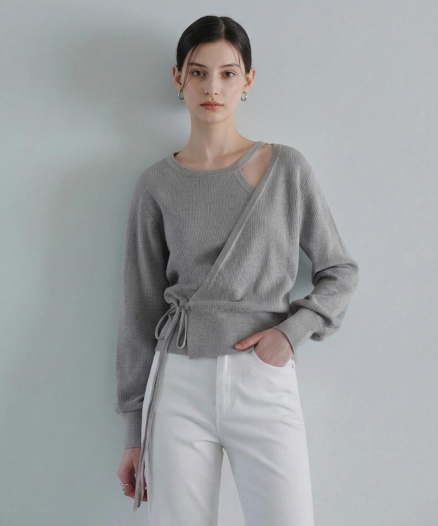 ZEROSTREET [3 Colors] Line Cut-Out Knit