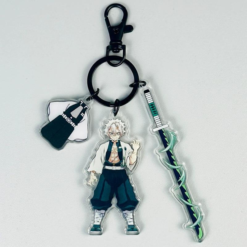 Keychain Pendant Anime Demon Slayer Kimetsu No Yaiba Kamado Tanjirou Double Sided HD Bag Pendant Gift For Fans Cosplay Props Jewelry Gift