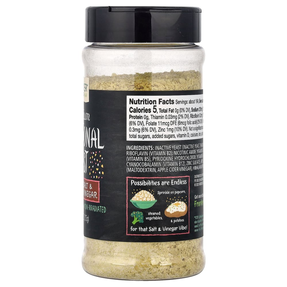 Frontier Natural Products Premium Nutritional Yeast with Himalayan Salt & Apple Cider Vinegar 213g (7.51oz)