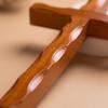 Wooden Wall Cross Textured Ornament Solid for Church