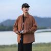 Spring and Autumn Men's New Lar Loose Casual Striped Long Sleeve Shirt