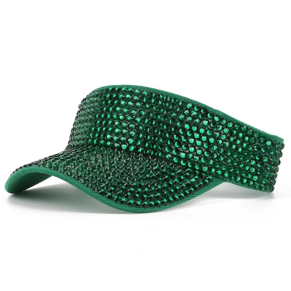 Rhinestone Decor Rhinestone Sun Visor Hat Shiny Top Hat Visor Bling Baseball Cap City Walking