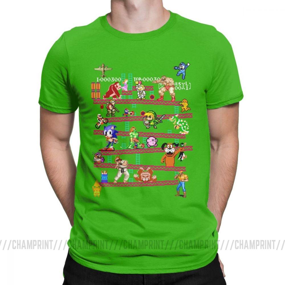 Men Arcade Game Collage T Shirts Console Game Vintage Style Tee Shirt Classic La Camiseta