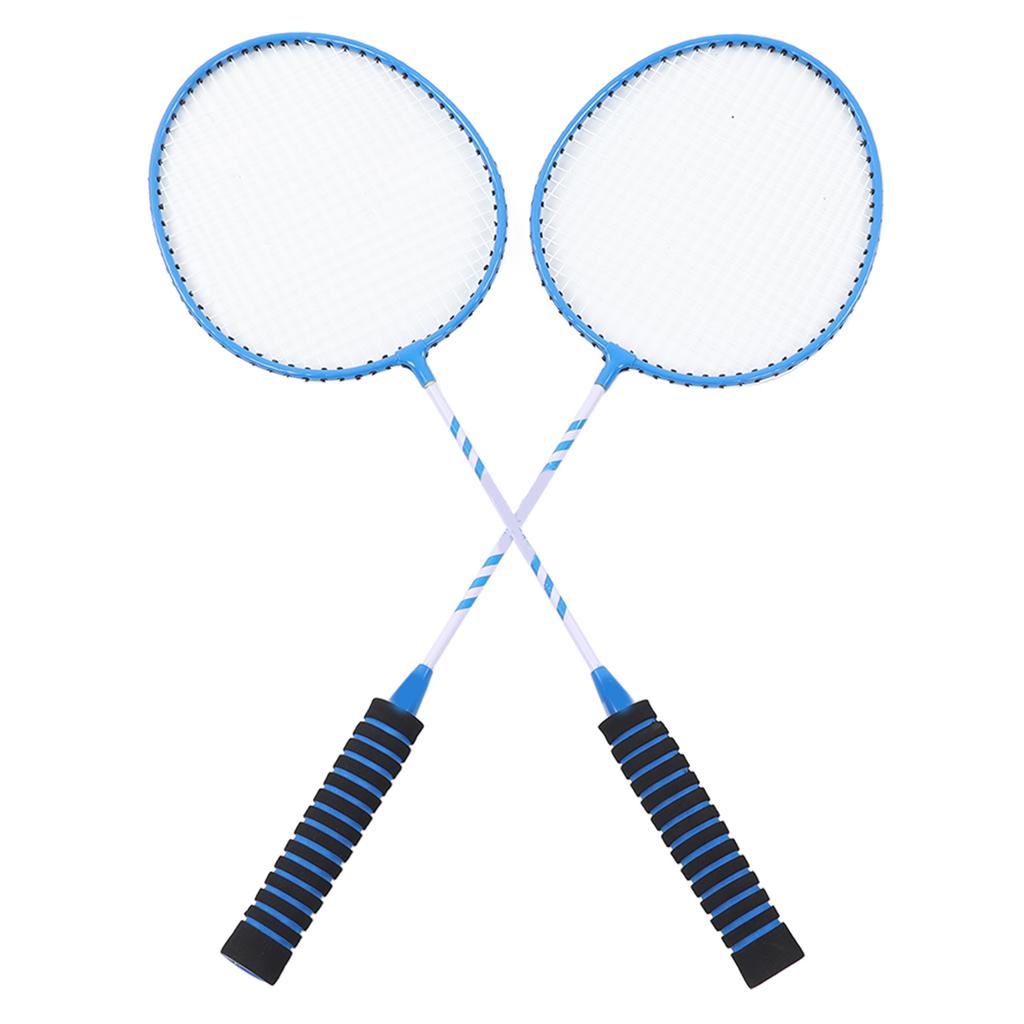 Set Racchette da Badminton Racchette da Badminton in Lega di Ferro e Nylon Separate per Sportivi Adulti Blu