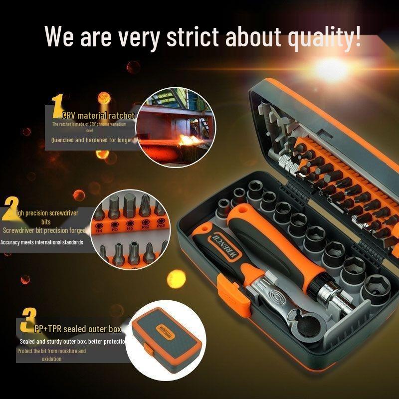 Portable Universal Ratchet Screwdriver and Socket Set for Car Repair