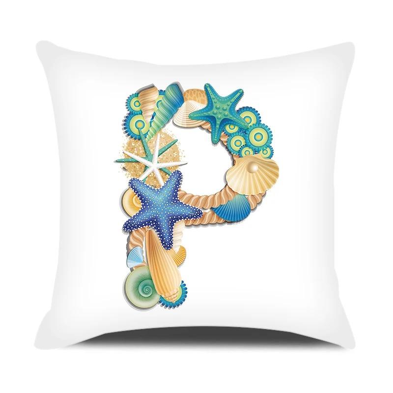 Față de pernă cu scrisori în stil oceanic, birou, sufragerie, ornamente pentru mașini, față de pernă