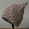 Angora rabbit fur hat autumn and winter knitted plush cat ear shape warm cute ladies casual hat