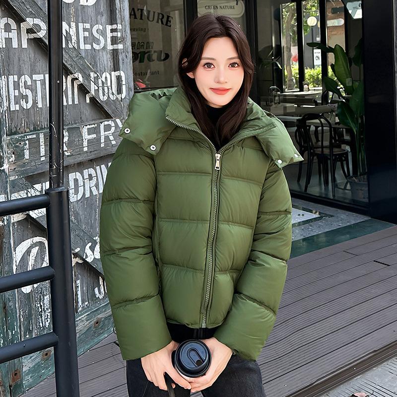 Puff cotton clothes women's winter new short hooded loose bread clothes thickened warm student jacket
