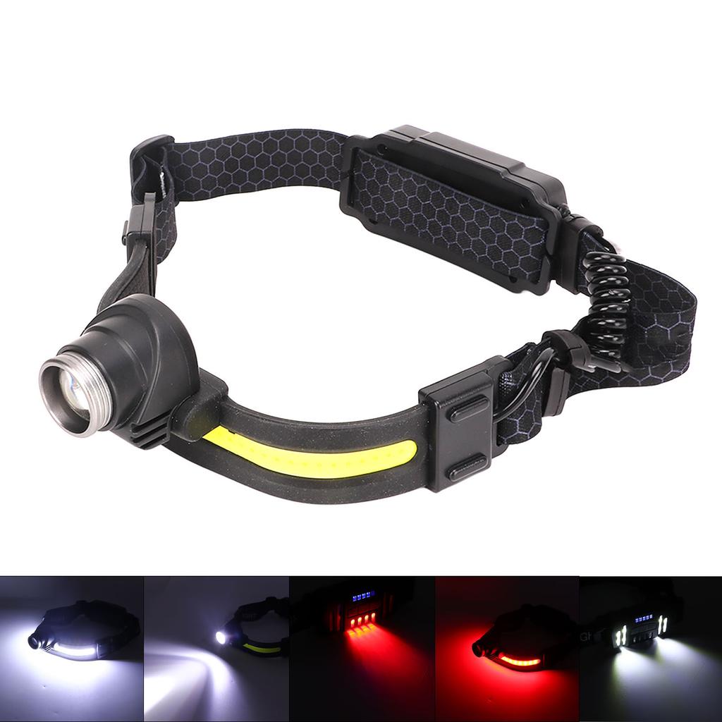 USB Wiederaufladbare LED Stirnlampe XPG Sensor COB Zoom Hauptlampe Stirnband Taschenlampe für Draußen