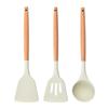 1/3Pcs Silicone Kitchen Tools Wooden Handle Kitchenware Set Non stick Pot Wooden Handle Silicone Scoop Kitchen Utensils Set