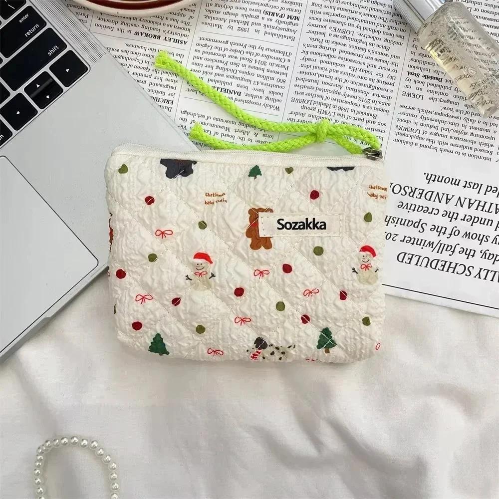 Canvas Printed Makeup Bag for Women Cute Portable Small Cosmetic Bags Case Travel Storage Toiletries Bag