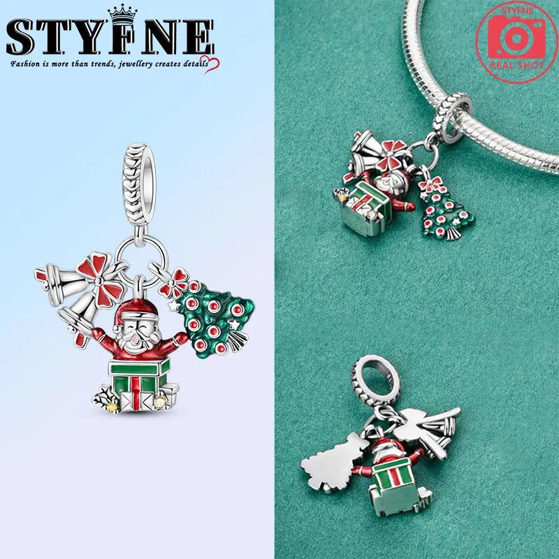 Exquisite Fashion Copper Color Santa Claus Christmas Tree Elk Deer Charms Beads Fit Original Bracelets Diy Christmas Jewelry