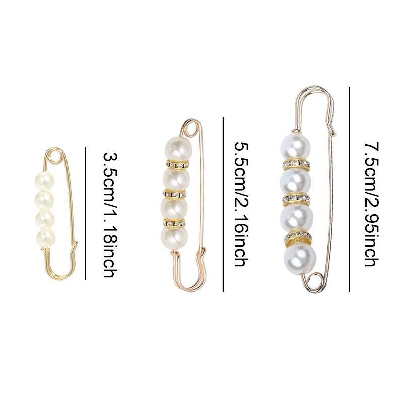 6/12PCS Random Mix Size Waistline Adjusting Pin Trousers Waist Fastener Pin Clip Fashion Artificial Pearl Decorative Buckles ZYF