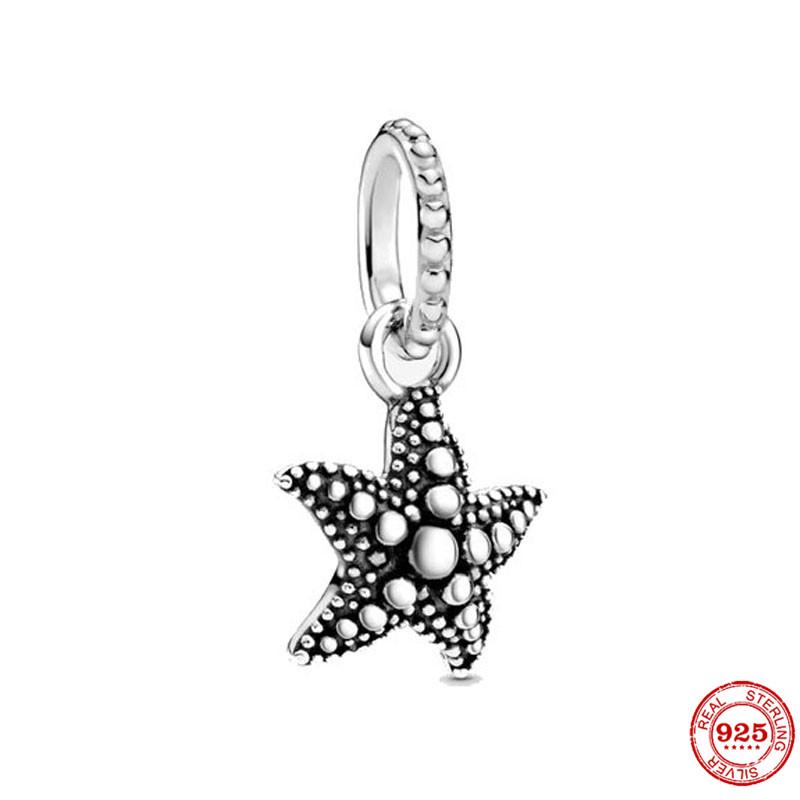 New Blue Fish Dangle Dolphin Whale Shell Starfish Squid Ocean Charm Copperbead Fit Original Bracelet Diy Jewelry