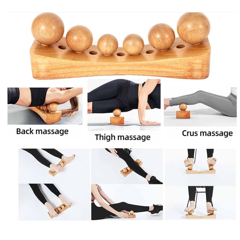 Wooden acupressure balls for lower gluteus gluteus and foot Wooden MINAKIKO pelvis, back, buttocks, medius, maximus, back, shoulders, neck, massage.