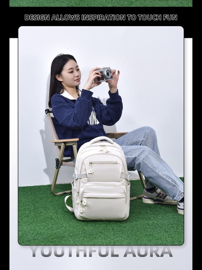 Korean Style Large Capacity Splash-Proof Backpack for College Students and Outdoor Travel