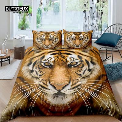 Home Living Luxus 3D Tiger Bettwäsche Set Tier Bettbezug Kissenbezug Queen und King EU/US/AU/UK Größe Bettdecke Bettwäsche