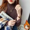 2026 Autumn Winter Turtleneck Sweater Women Elegant Thicken Velvet Lined Warm Sueter Knitted Pullover Warm Versatile Knit Tops