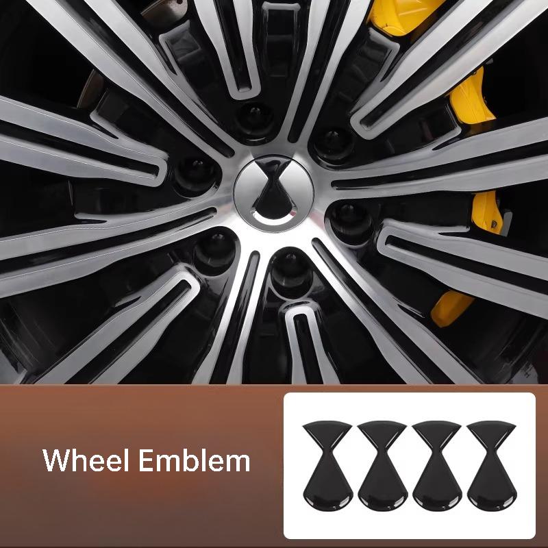 For BYD Denza N9 Car Emblem Sticker Blackened Epoxy Wheel Hub Steering Wheel Emblem Black Warrior Decoration Sticker Accessories
