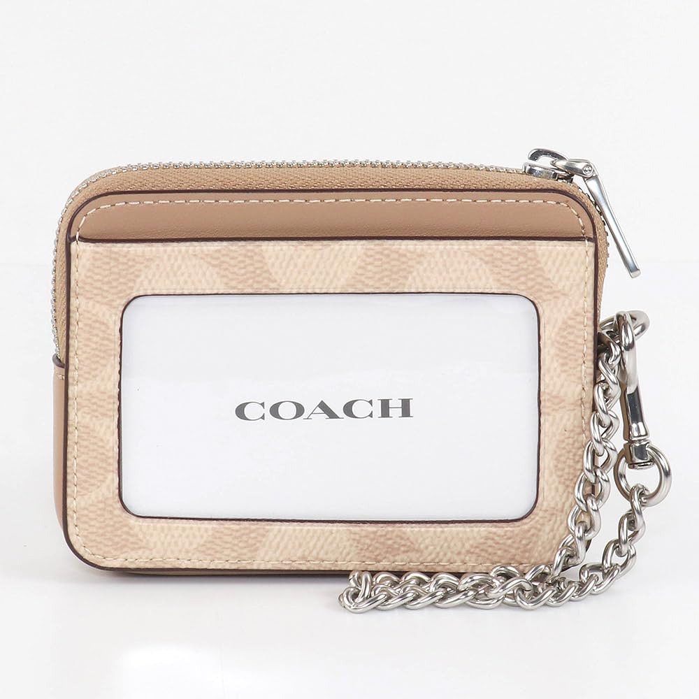 Coach Pass Case CW883 Card Coin Fragment SVPWH, Case, Case, Case, Outlet, Women's, Silver/Sand/Taupe [Used]