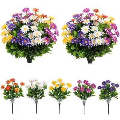 Buquê de Flores Artificiais 7 Garfos Flor de Seda Falsa Realista Ramo Casa Escritório Interior Exterior Jardim Decoração de Floração Falsa