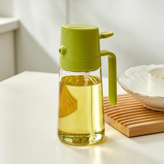 Glass Oil Sprayer for Kitchen, 2 In 1 Olive Oil Mister Bottle with Pour Spout, Adjustable Fine Mist Spray for Cooking BBQ