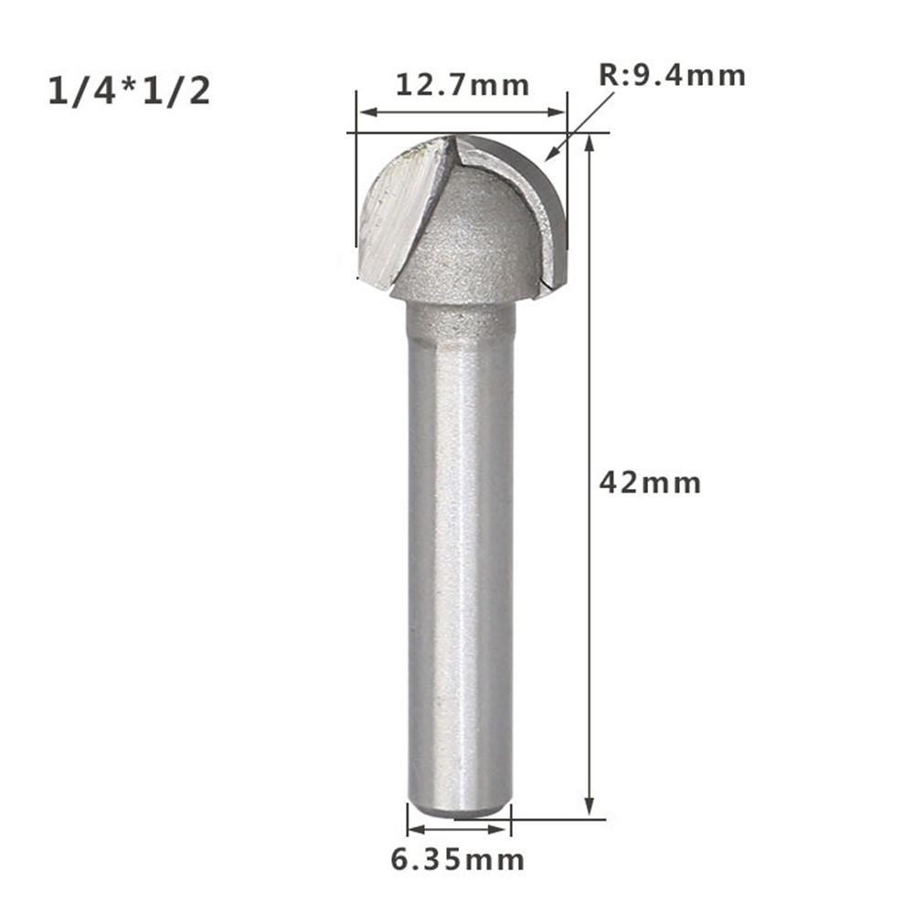 

Professional Round Bottom Router Bits for Woodwork 2 Flute 1/4 1/2 Shank 1/4*1/2