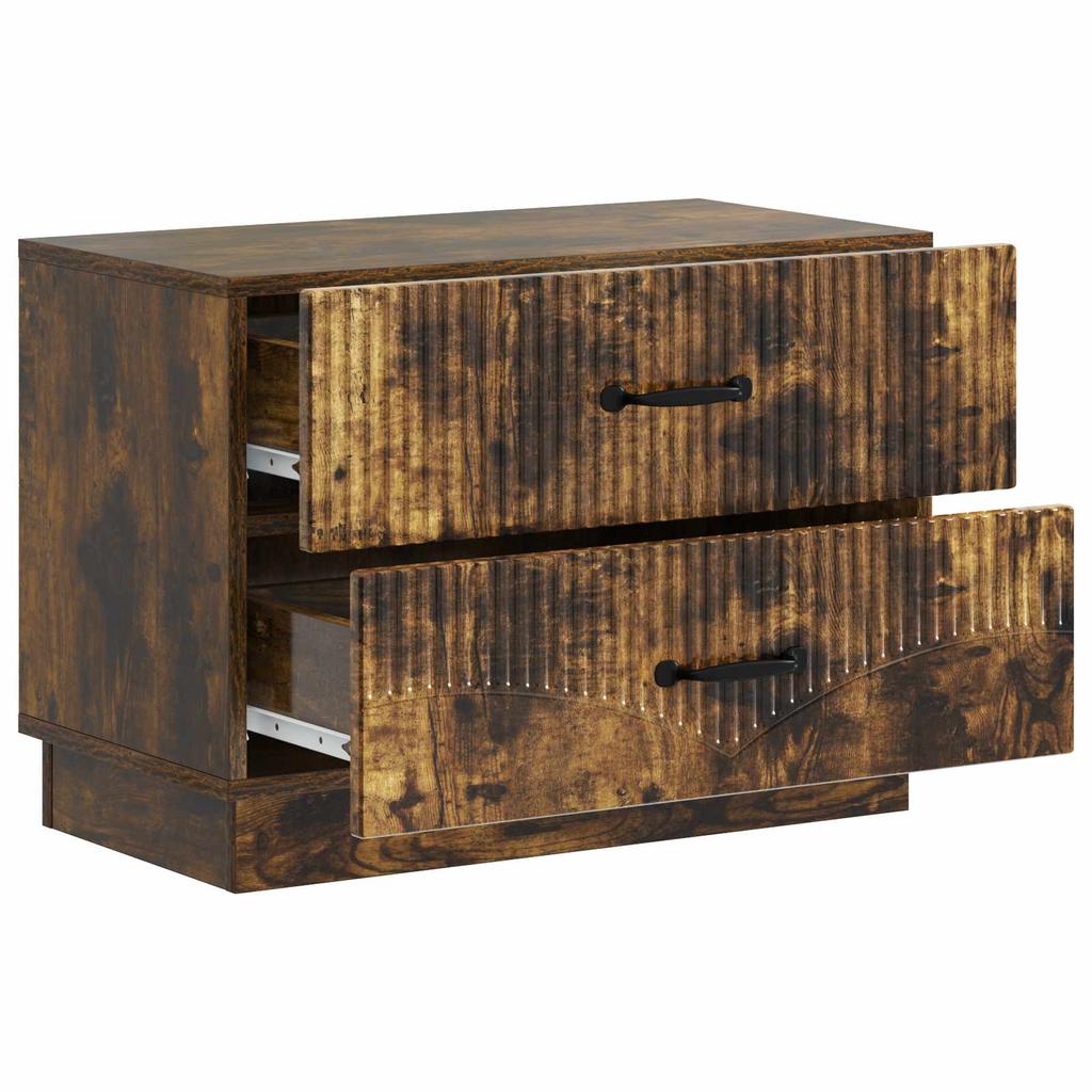 Nightstand Smoked Oak 62 X 34.5 X 44.5 Cm Particleboard
