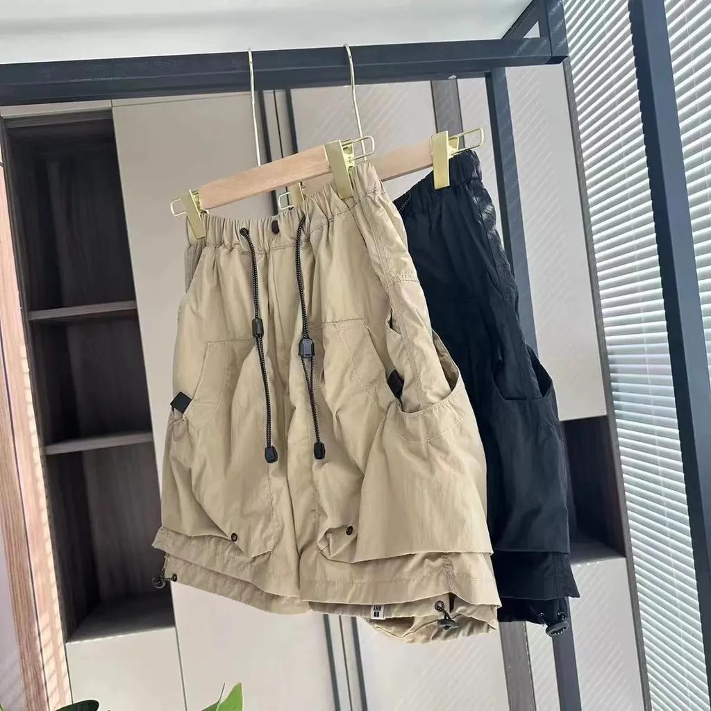 Men's Summer American-Style Simple Athletic Wide-Leg Shorts: Casual Workwear Straight-Leg Pants