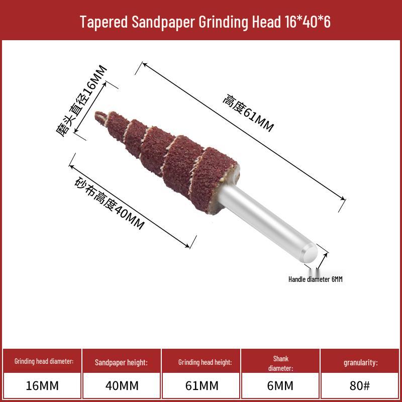 Cone Type Sandpaper Flap Wheel with Extended Shank for Metal and Woodworking
