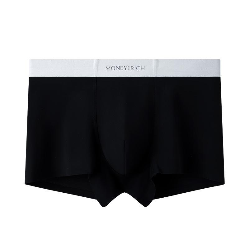 Men's Ice Silk Underwear Flat Corner Pants Ice Silk Breathable Seamless Sexy Men's Four Corner Shorts