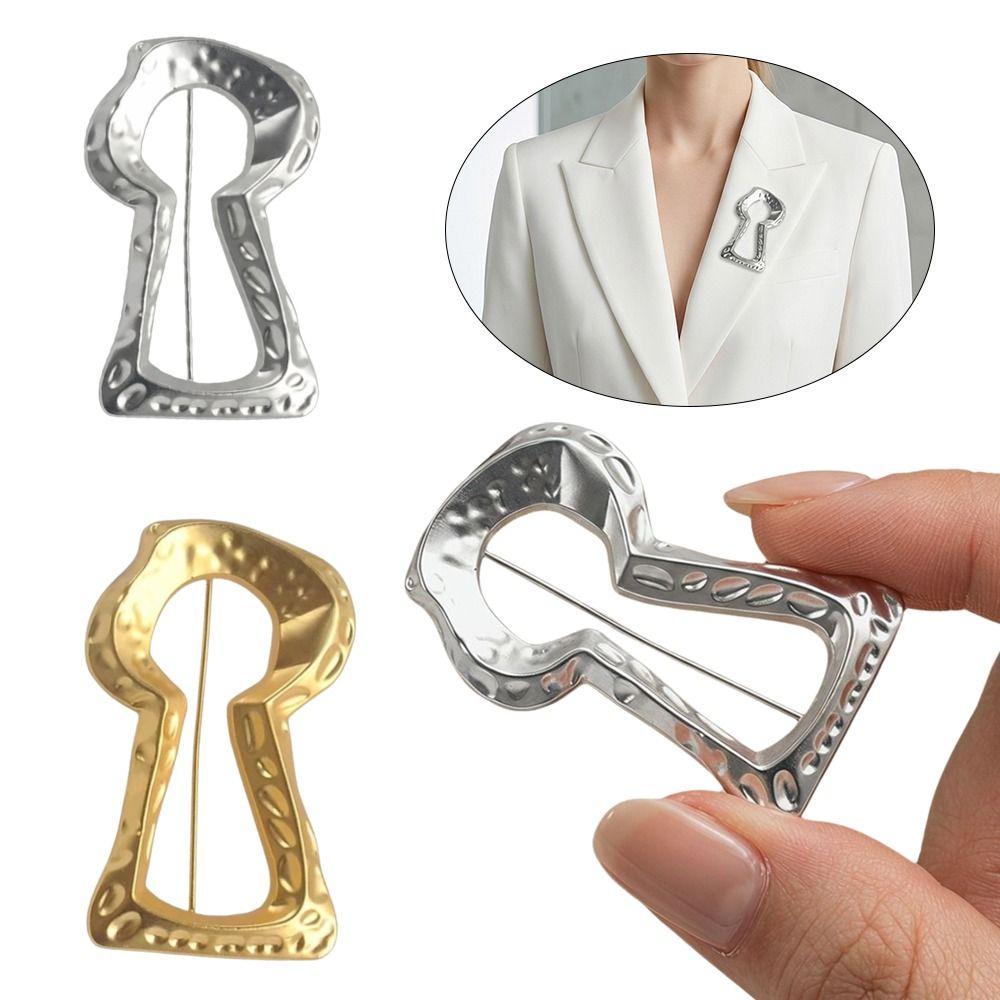 Vintage Jas Pin Corsage Ornament Metaal Glanzend Broche Uniform Sleutelgat Broche Mannen