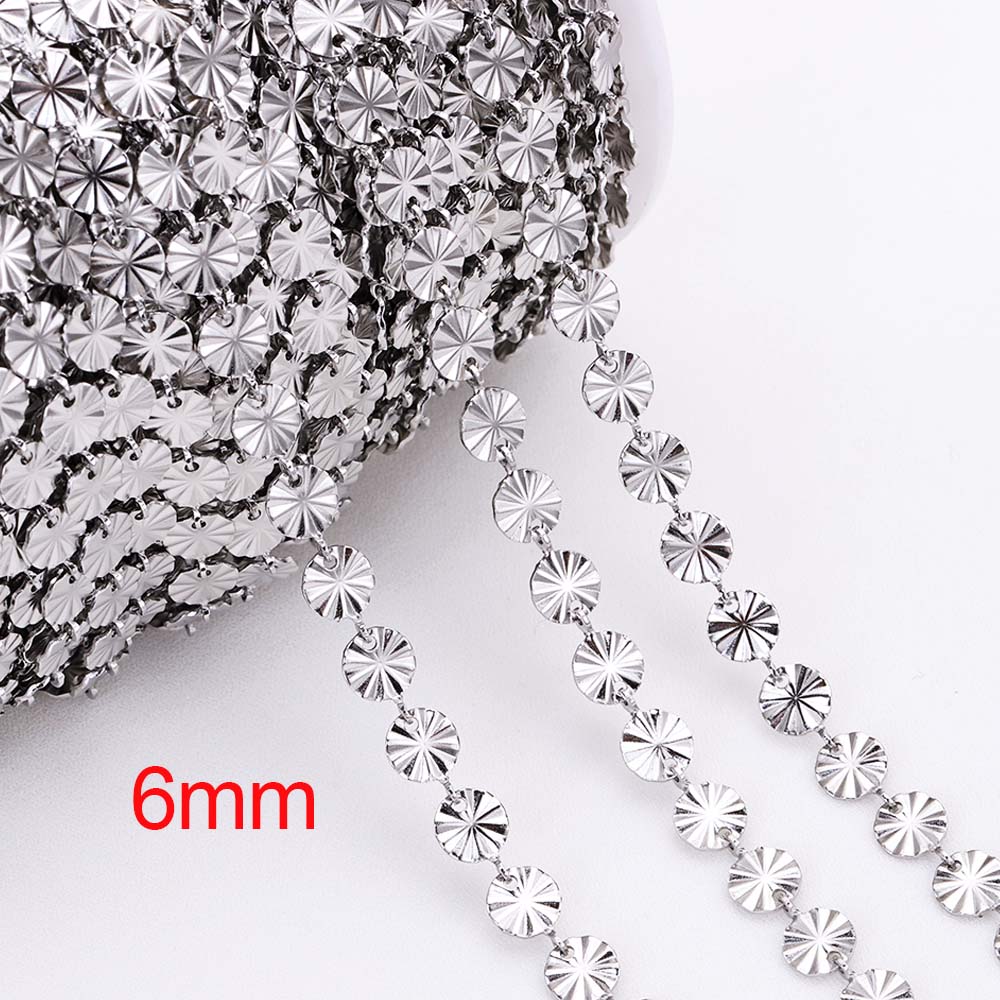 2Meters Multi-Size Stainless Steel Sunflower Thin Chain Radial Lines O Shape Chain Jewelry Making DIY Necklace Bracelet Supplies