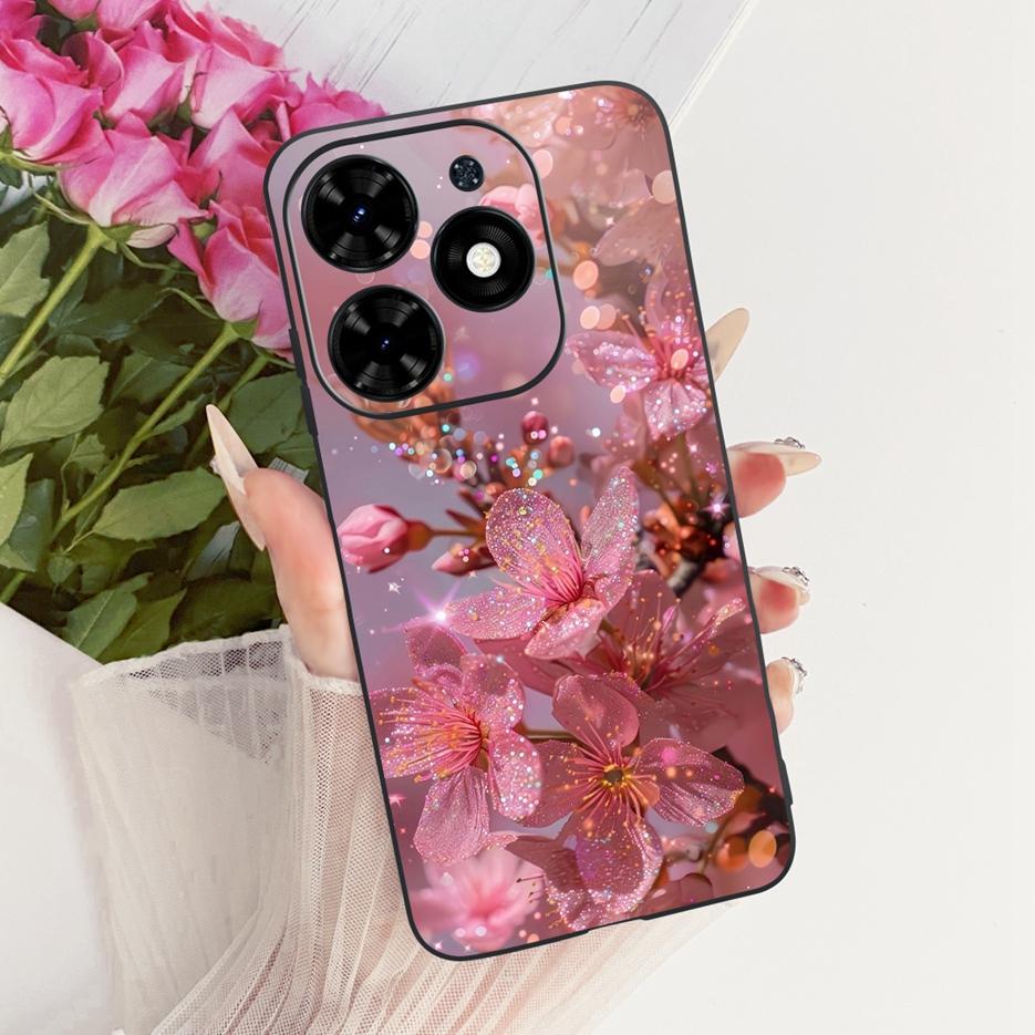 For Tecno Spark Go 2024 Case BG6 Beautiful Butterfly Tree Painted Cover Soft TPU Phone Case For Tecno Spark Go 2024 Fundas Coque