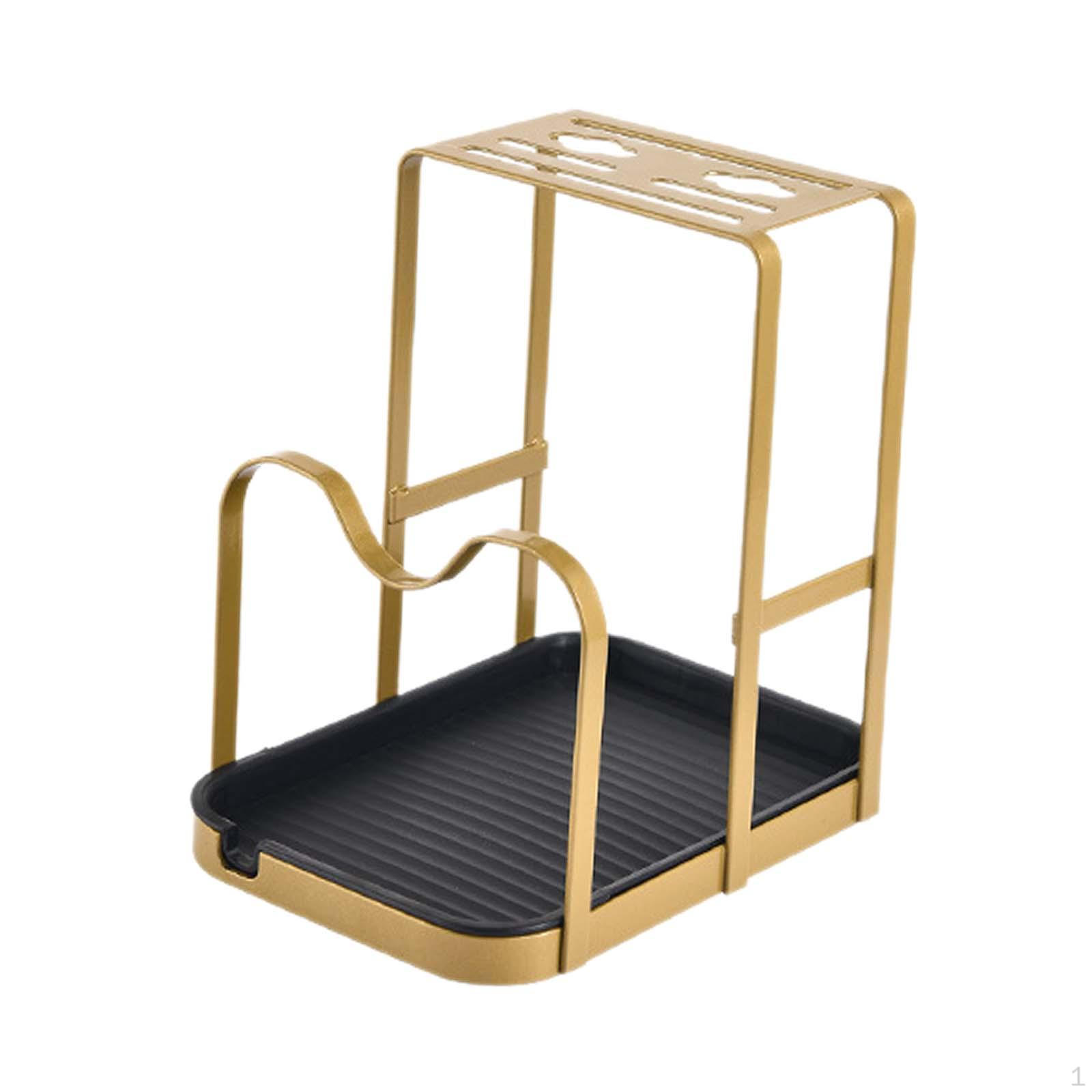 

Cutlery Holder Kitchen Storage Rack Drying Chopsticks Pot Lid Cutting Board Shelf black tray