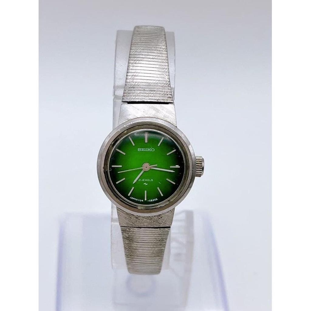 Used SEIKO Watch Working Condition 1104-0220 Green 21JEWELS