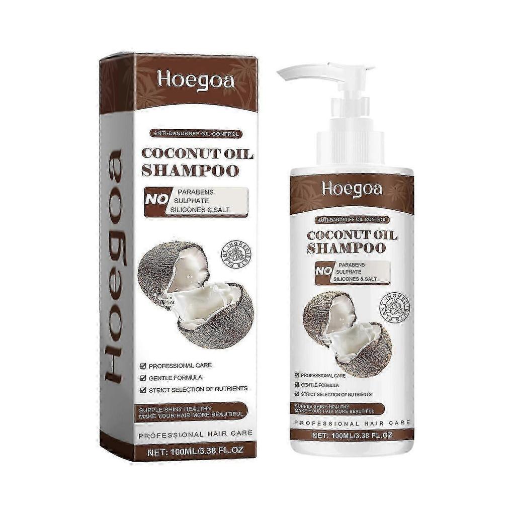 Hoegoa Coconut Oil Anti-dandruff Shampoo Cleanses and Massages the Scalp To Remove Dandruff, Nourishes Hair, Strengthens Hair, and Makes Hair Fluffy