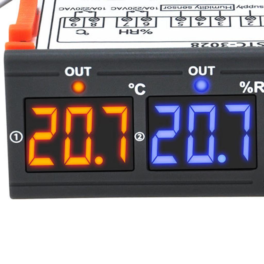 Digital Temperature Humidity Controller ‑20 Celsius  To +80 Celsius  00percent  RH To +100percent  Accurate Hygrometer