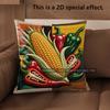 2D Vintage Farm Vegetables Corn Chili Throw Pillow Covers** Pattern Cushion Cover Suitable For Sofa Bedroom Car Pillow Cover