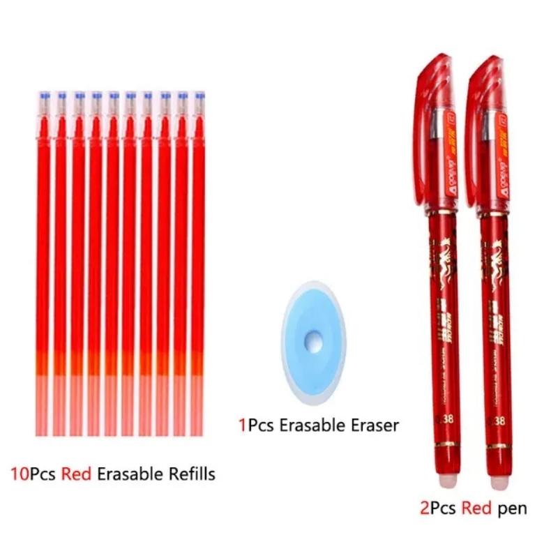 Neues löschbares Gelstift-Set Kugelschreiber Schaft 0,5 mm Nachfüllminen Mehrfarbige Tinte Waschbarer Griff Schreibwaren Schule Büro Schreibbedarf