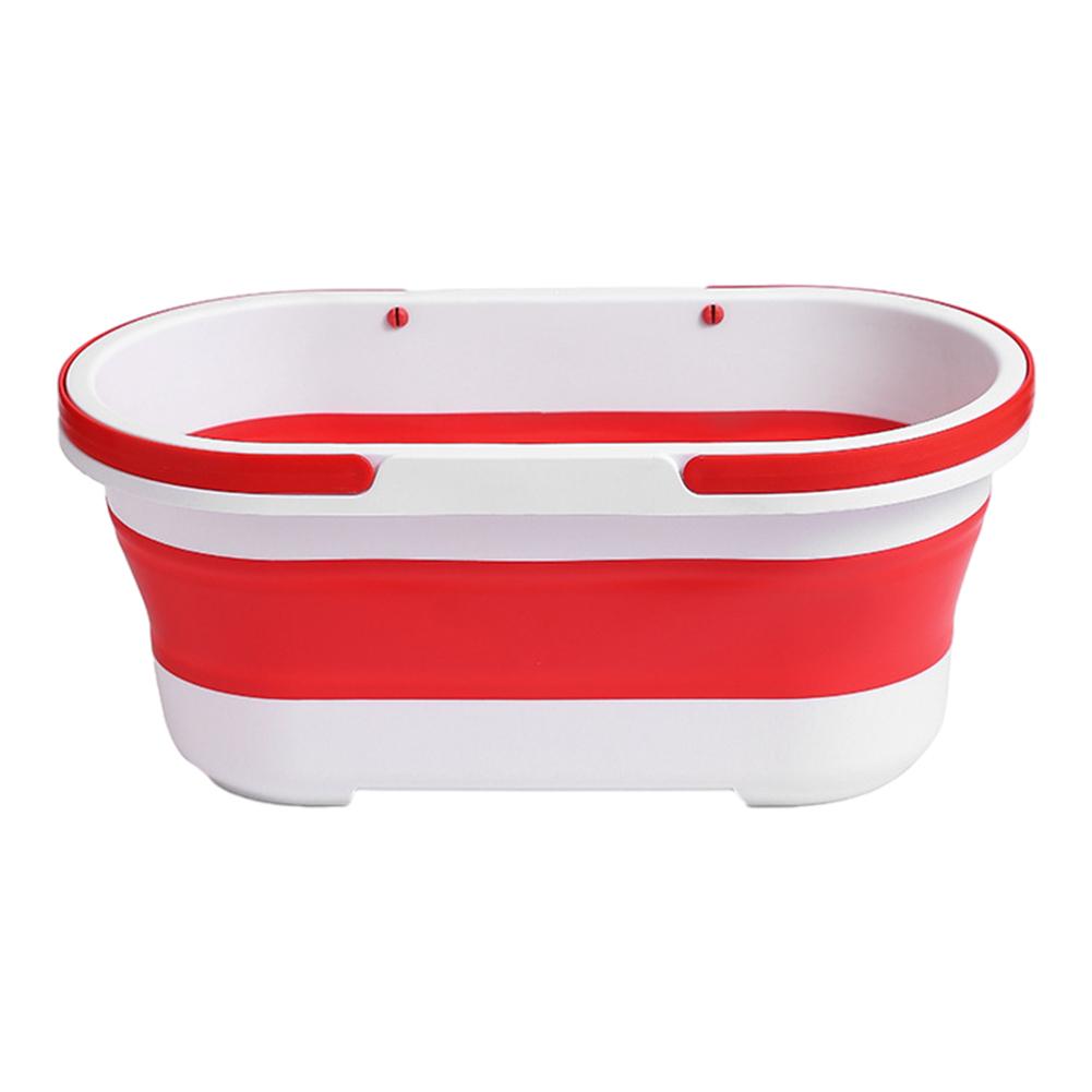 Plastic Camping Bucket with Handle Rectangular Handy Basket Large Capacity Multifunctional Household Cleaning Bathroom Accessory