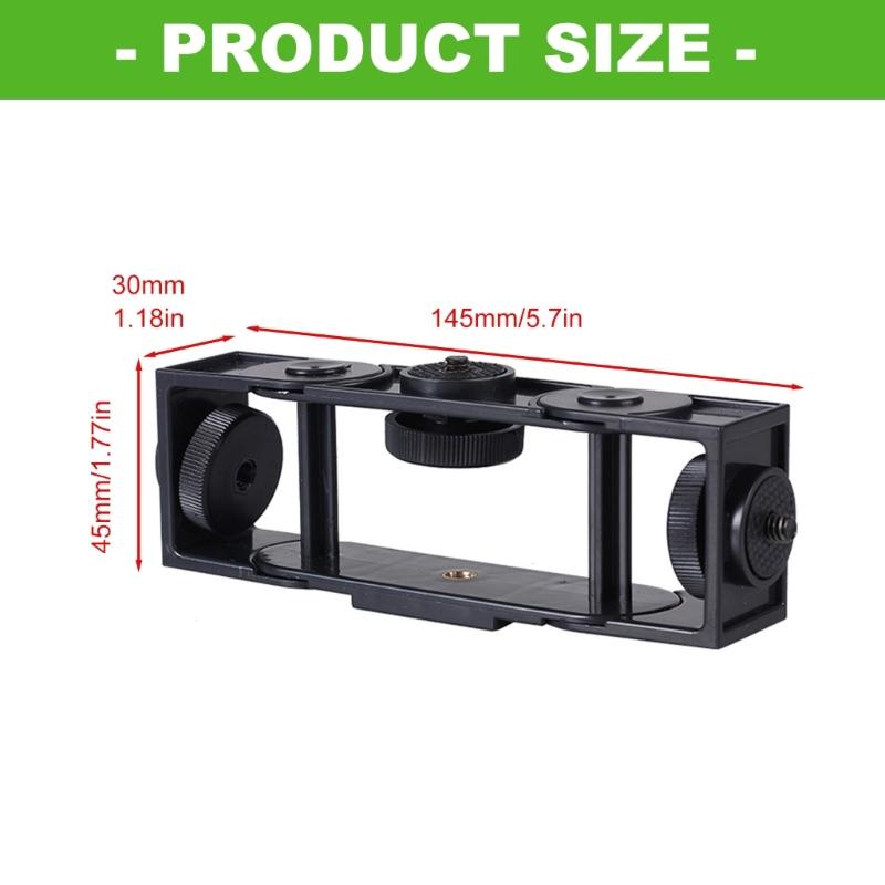 Mobile Phone Bracket Double Adjustable Clip Three Position for Live Stream Video Recording Multifunctional Tripod