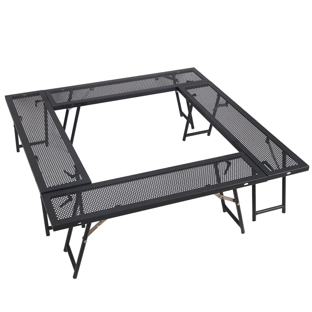 Bonfire Outdoor Shape that can be used in any Storage case Outdoor Iron Hearth Set of Thick legs for increased perfect for BBQs with multiple people