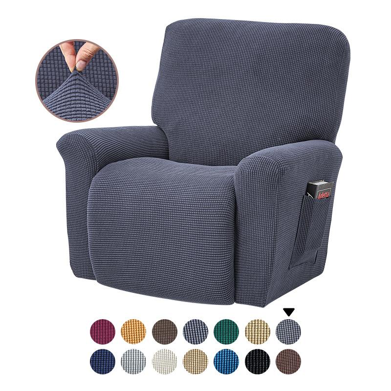 Split Jacquard Recliner Cover Elastic Lazy Boy Chair Sofa Covers Stretch Spandex Couch Slipcovers Armchair Case Solid Color