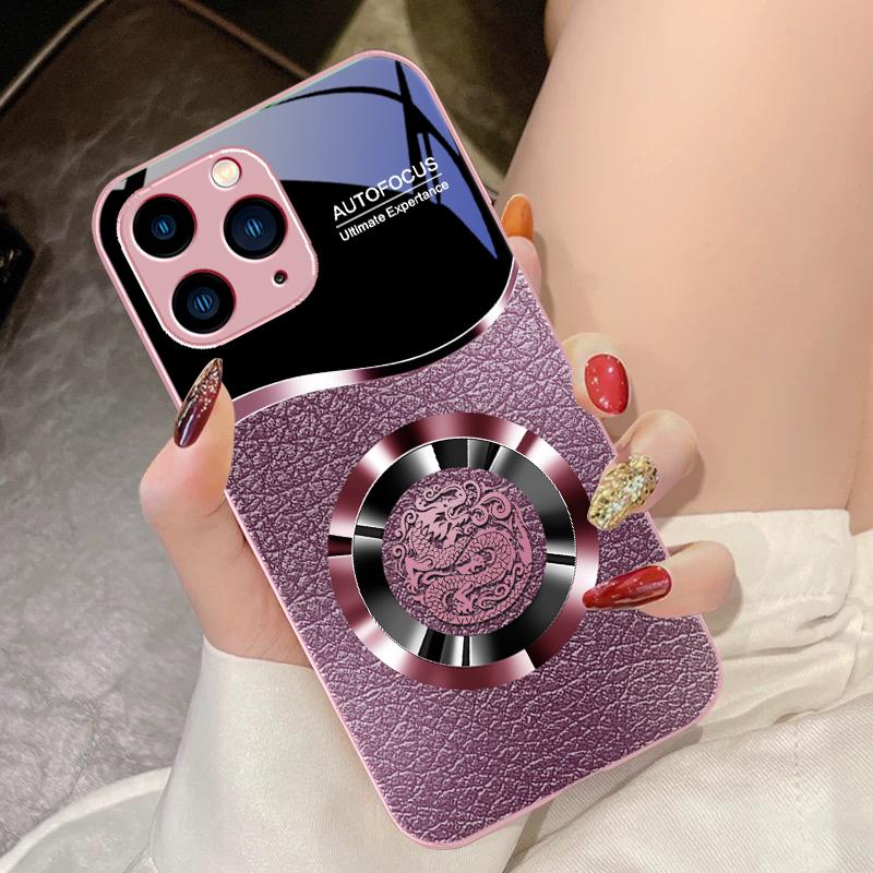 Lucky Ring For IPhone 16 Pro Max 15 Pro 14 13 12 Mini 11 XS Max XR 7 8 Plu SE 2022 Tempered Glass Phone Case