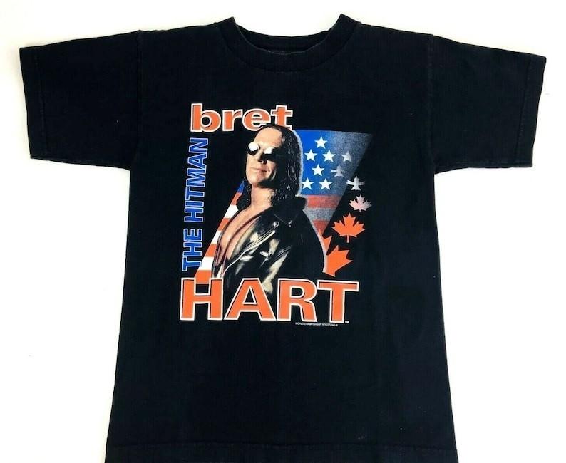 Vintage Bret The Hitman Hart Wrestling Gift For Fans Shirt YH157 L