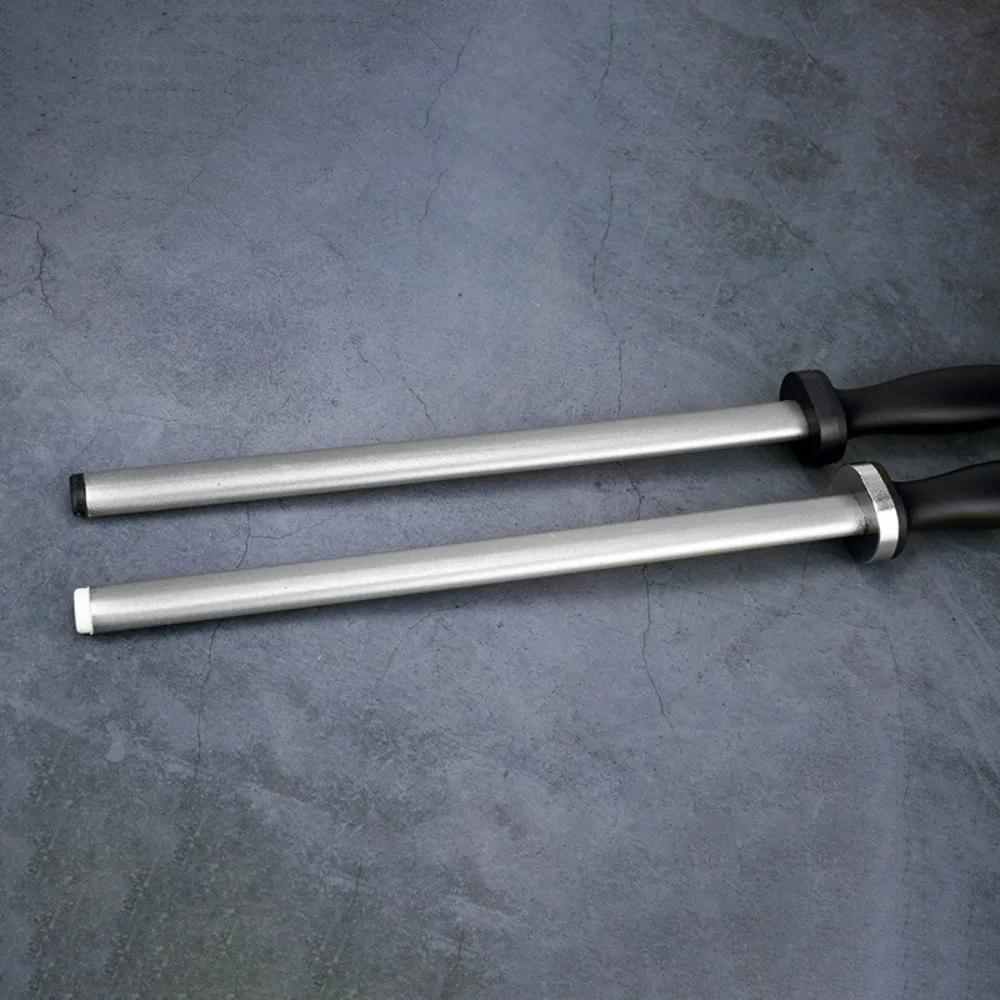 Professional 10/12 Inch Diamond Sharpener Stick Quick with Handle Whetstone Stone Double Sided Knife Sharpener Rod Butcher Chef